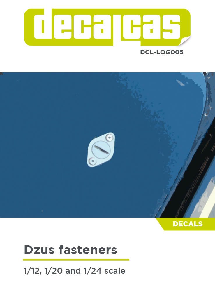 Décals 1/24 1/20 1/12  attaches capots dzus rapide  - DECALCAS - DCL-LOG005