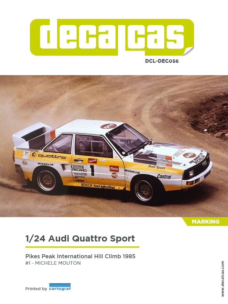 DECAL 1/24 DECALS AUDI QUATRO # 7 M.MOUTON - DECALCAS - DCL-DEC055