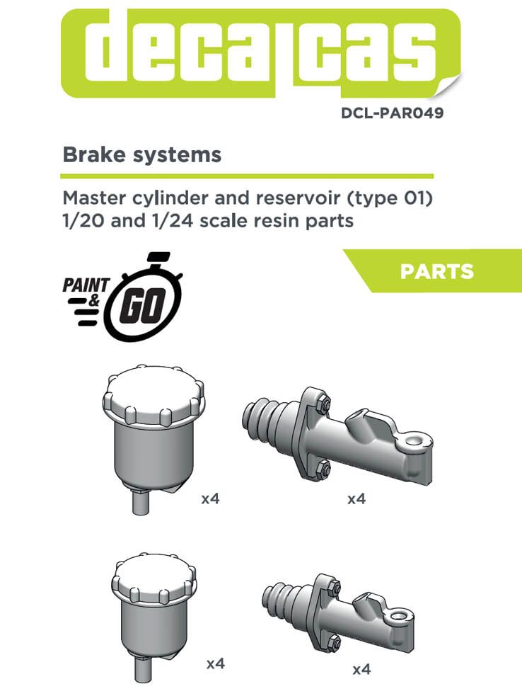 1/24 BRAKE SYSTEM / MASTER CYLINDER / RESERVOIR - DECALCAS - DCL-PAR049