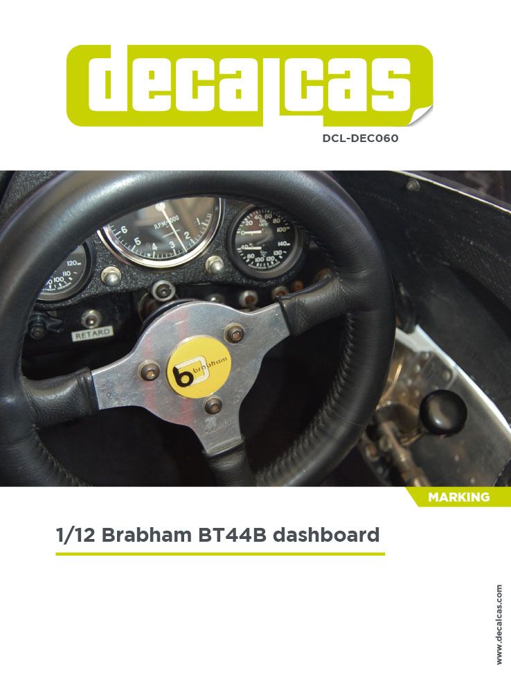 DECAL 1/12 DECALS BRABHAM BT44B  TABLEAU DE BORD - DECALCAS - DCL-DEC060