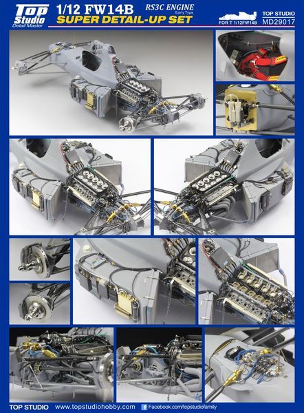 MD29017 - 1/12 WILLIAMS FW14 SUPER DETAIL SET ENGINE RS3C- TOP STUDIO - MD29017