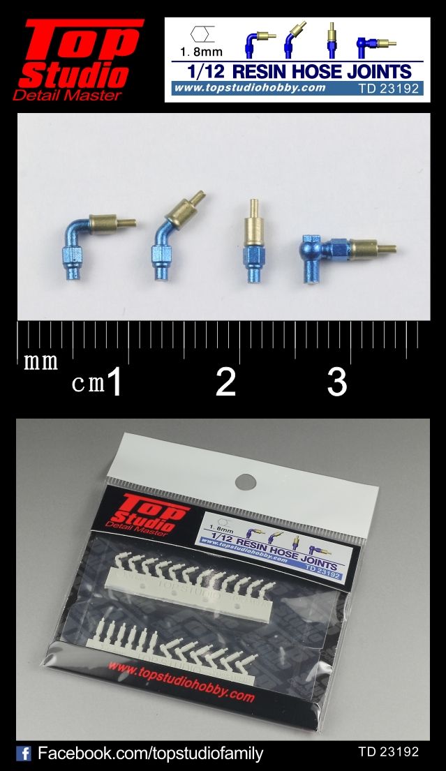 TD23192 - 1/12 - 1.8mm RESIN HOSE JOINTS