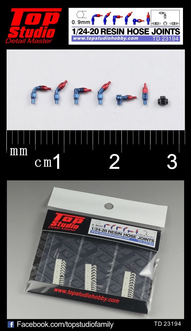 TD23194 - 1/24 - 1/20 - 0,9mm RESIN HOSE JOINTS