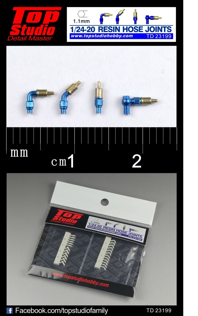 TD23199 - 1/24 - 1/20 - 1.1mm RESIN HOSE JOINTS