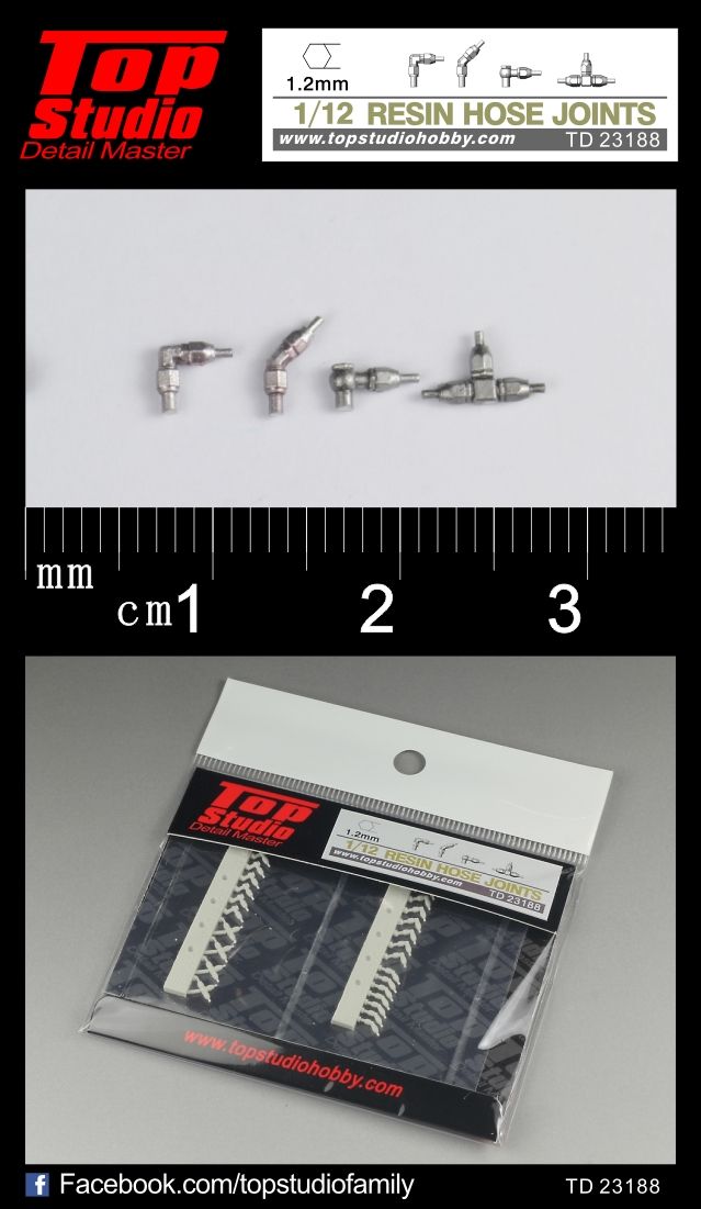 TD23188 - 1/12 - 1.2mm RESIN HOSE JOINTS