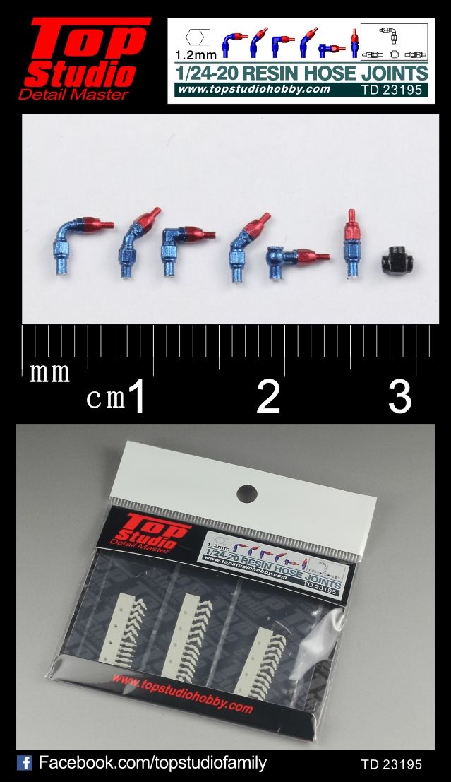 TD23195 - 1/24 - 1/20 - 1,2mm RESIN HOSE JOINTS