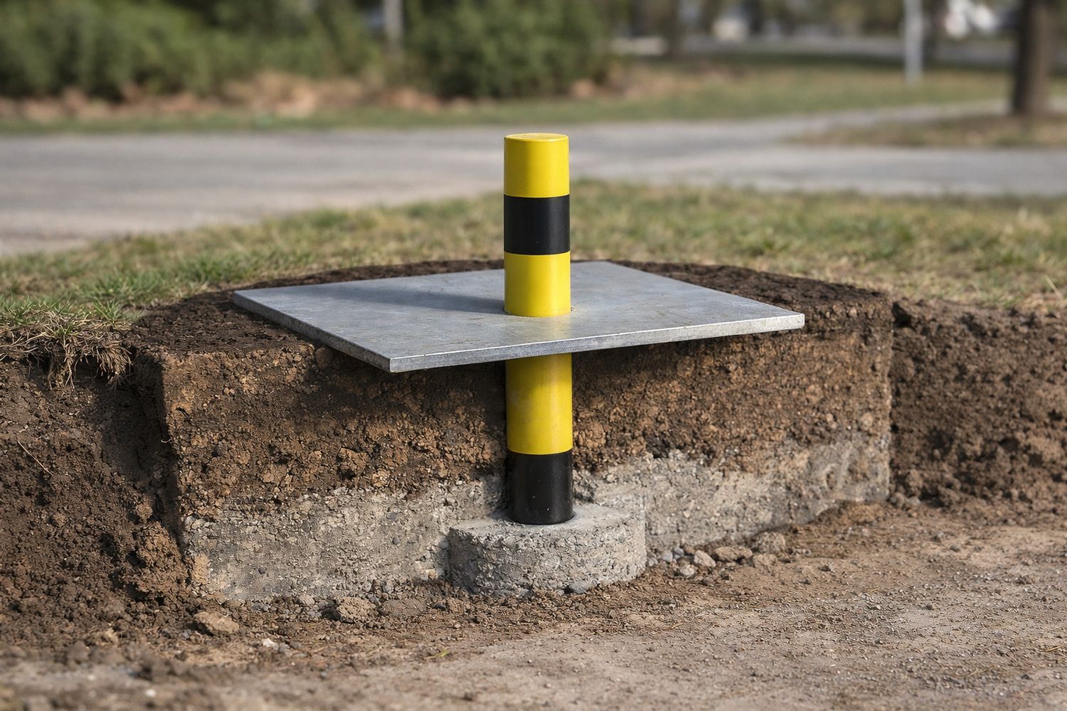 Rammschutzpoller 30cm - zum Einbetonieren