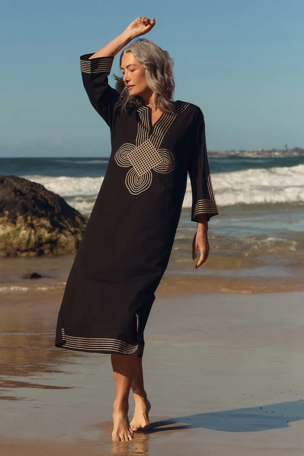 Adrift Sofia Bell Sleeve Tunic Dress in Duality