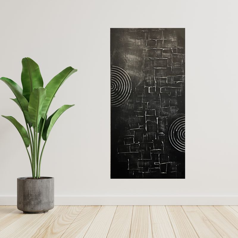 "Architektur der Gedanken" – Modernes abstraktes Wandbild in Mixed Media