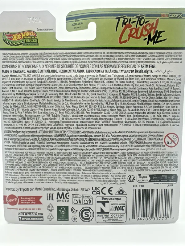 Hot Wheels Monster Trucks 1:64 Glow in the Dark (leuchtet) „Tri-To-Crush-Me“