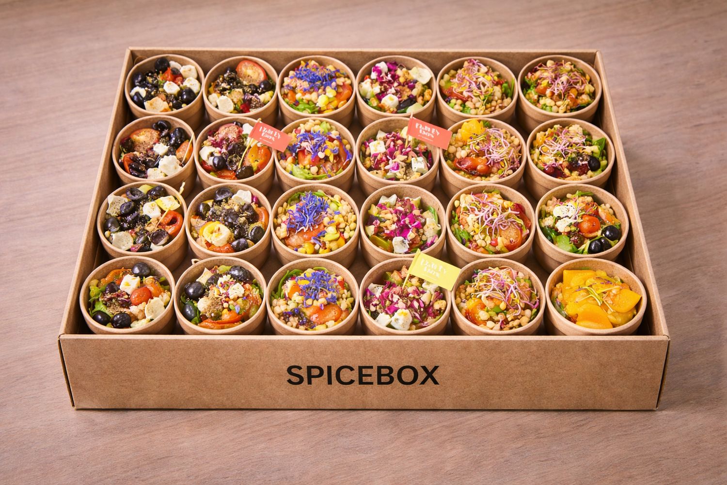 Mini Salad Box – zestaw sałatek cateringowych (24 szt.)