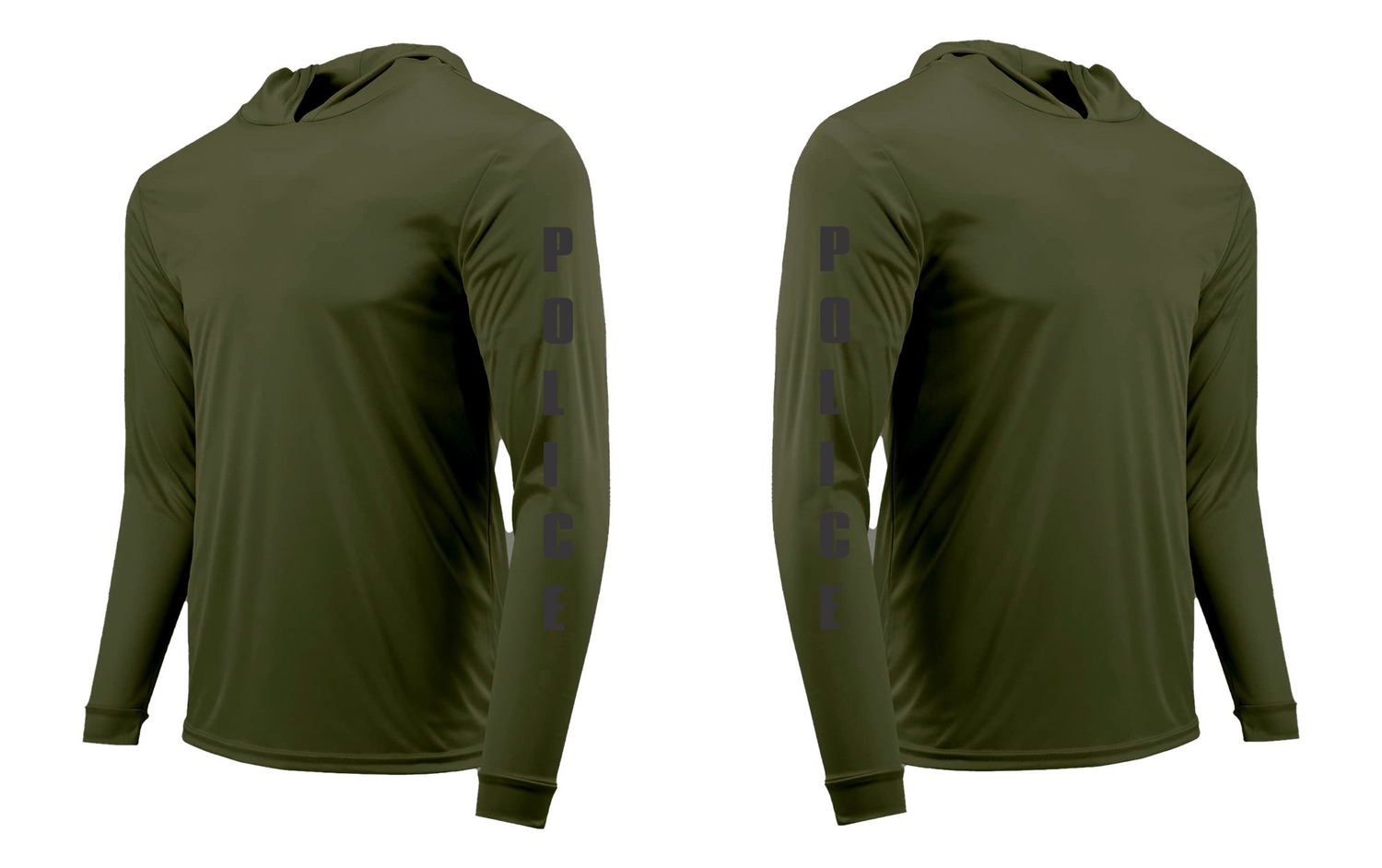 NOVFTF MILITARY GREEN PERFORMANCE HOODED LS