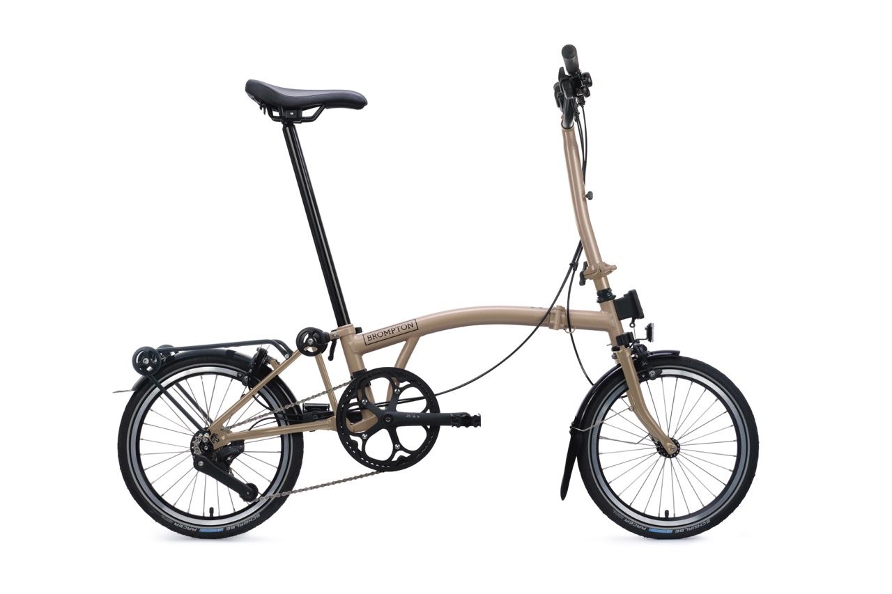 Brompton C Line 12, with rack, dune sand
