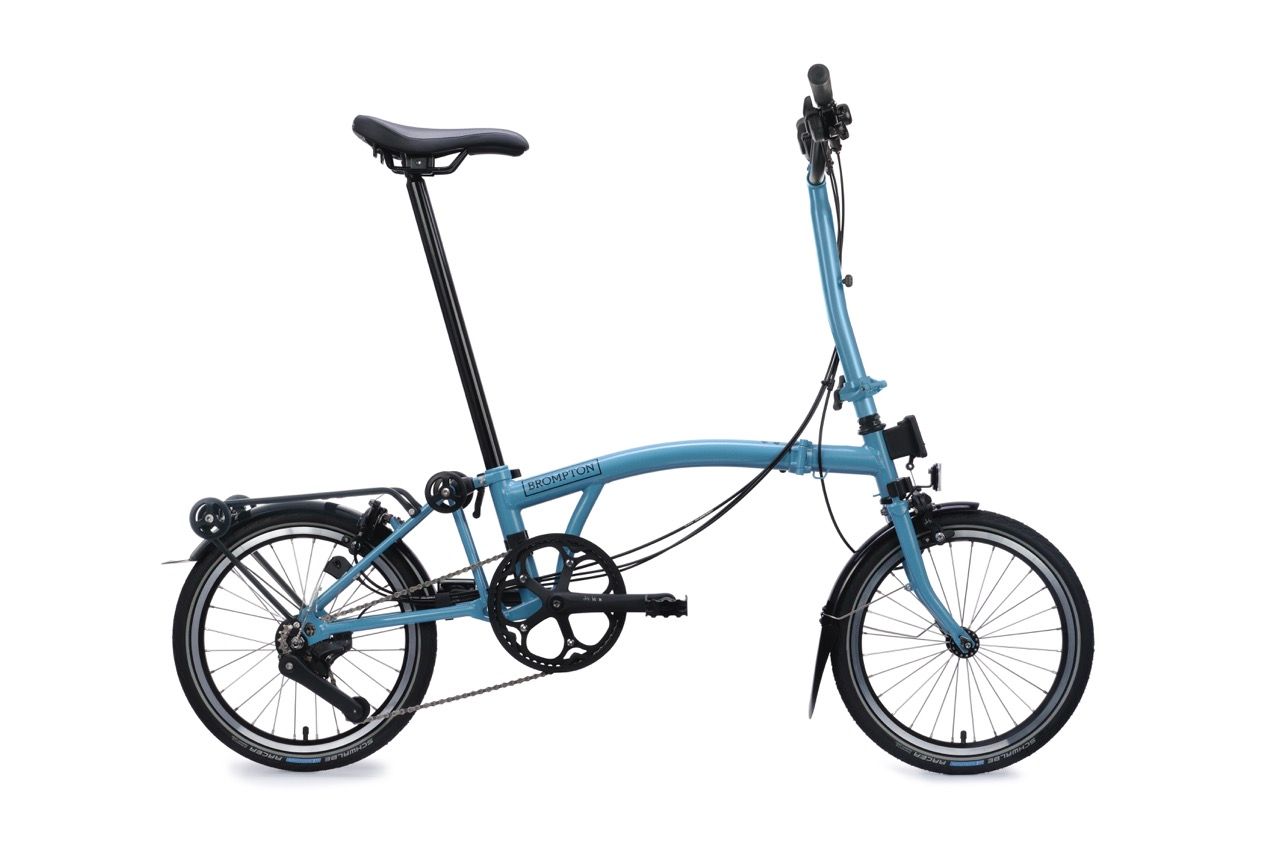 Brompton C Line 12, with rack, cloud metallic