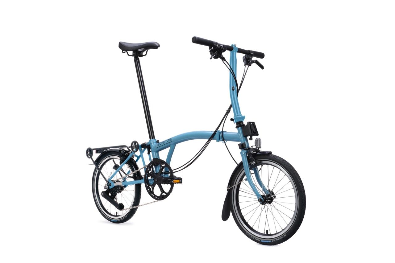 Brompton C Line 12, with rack, cloud metallic, Hauteur de guidon: Basse (s)