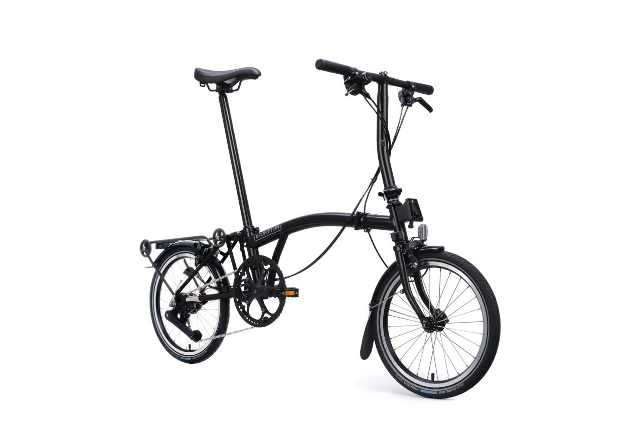 Brompton C Line 12, with rack, matt black, Hauteur de guidon: Basse (s)