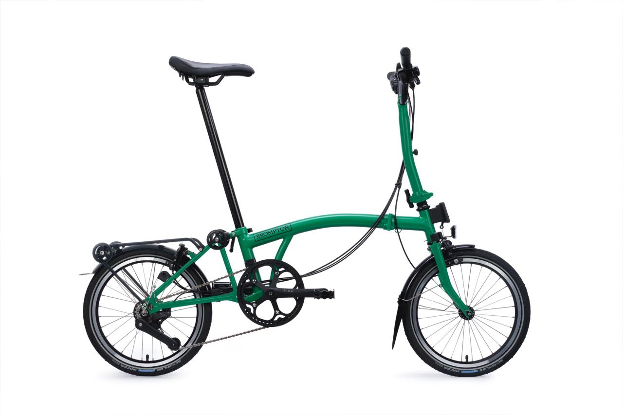 Brompton C Line 12, with rack, palm green