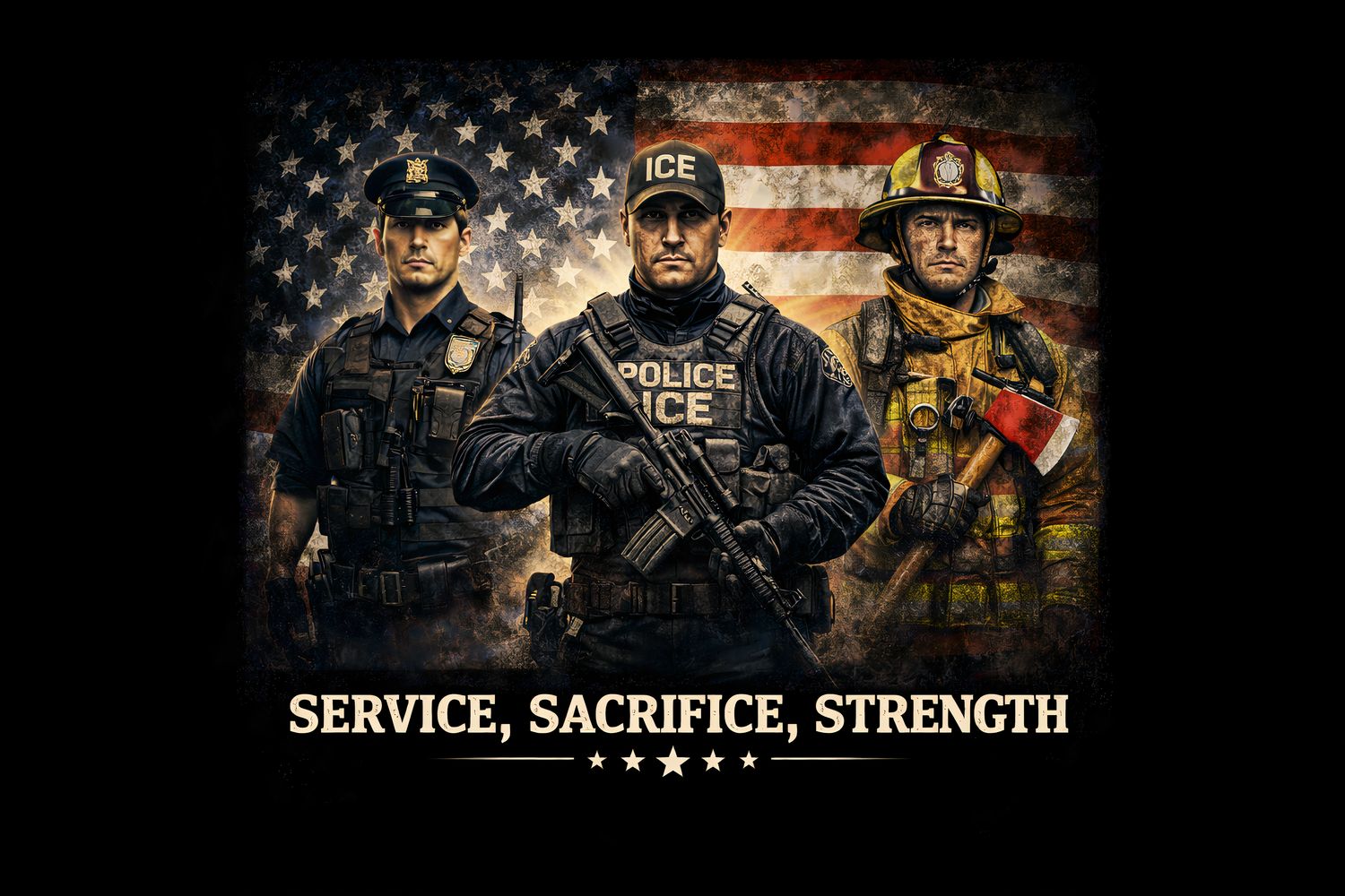 Service, Sacrifice, Strength — Tribute Tee