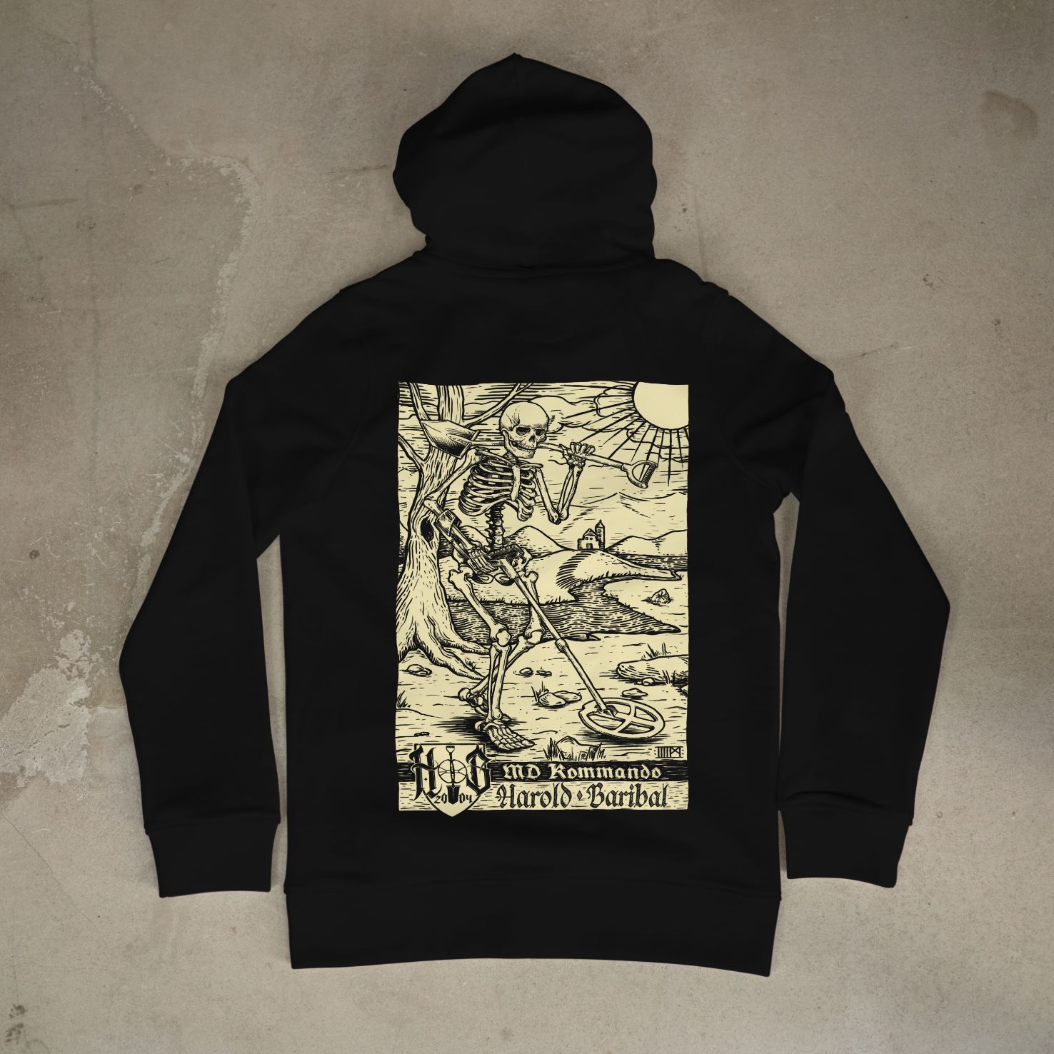 BLUZA KAPTUR HB "TRUP" piasek/czerń