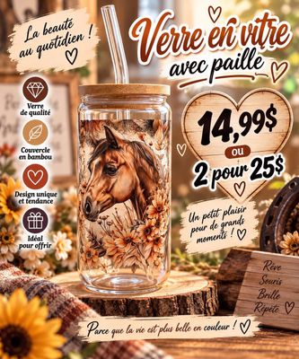 Mug en verre avec paille