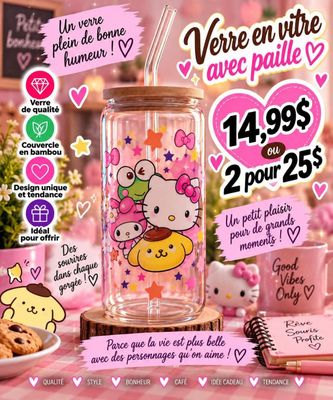 Mug en verre avec paille