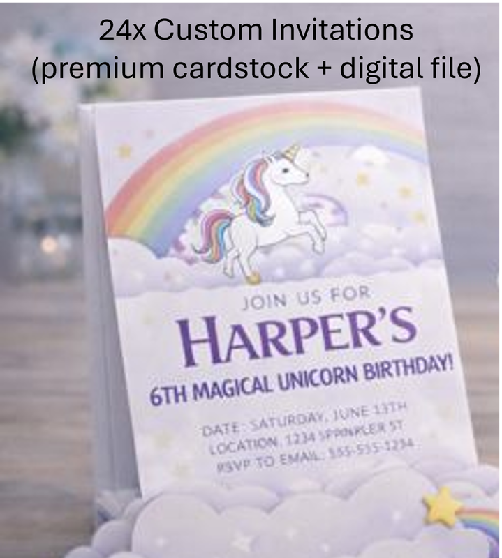 Personalized Unicorn Birthday Party Kit