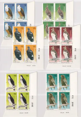 Zimbabwe 1984 Birds of Prey Block of 4. MNH