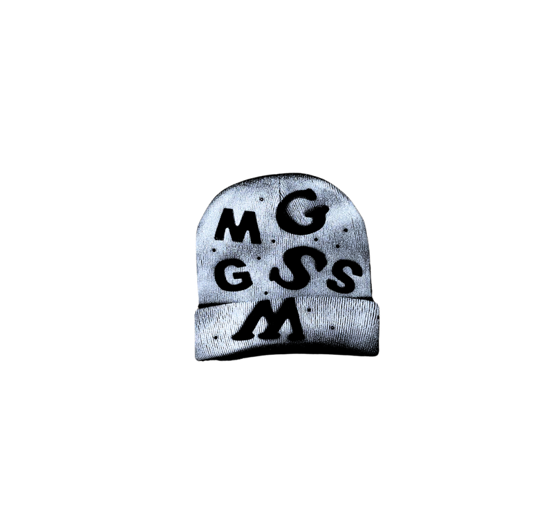 SGM BLACK AND WHITE BEANIE WITH RHINESTONES