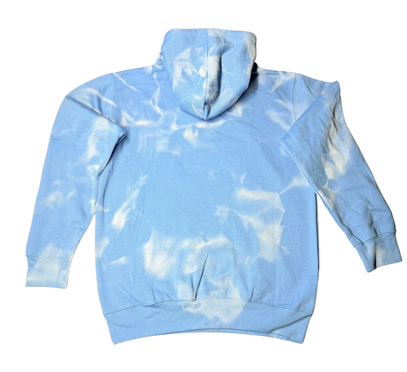 SURELY SKY BLUE HOODIE WITH WATER DROP AND SLIME RUNNING WITH SPRAY PAINT