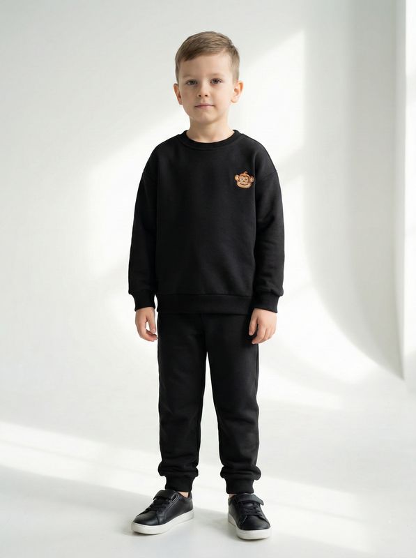 Bawełniany Komplet Dresowy z Haftem Małpki