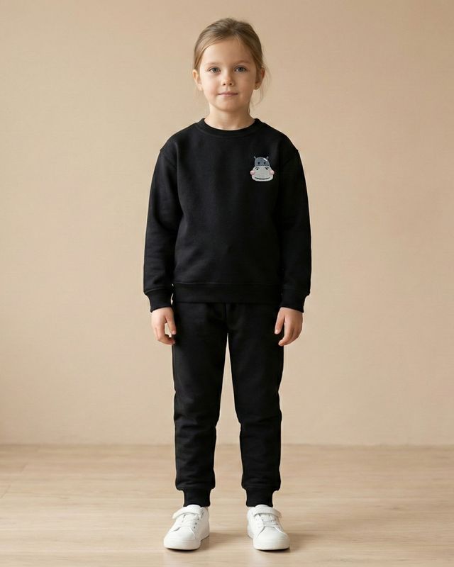 Bawełniany Komplet Dresowy z Haftem Hipcia