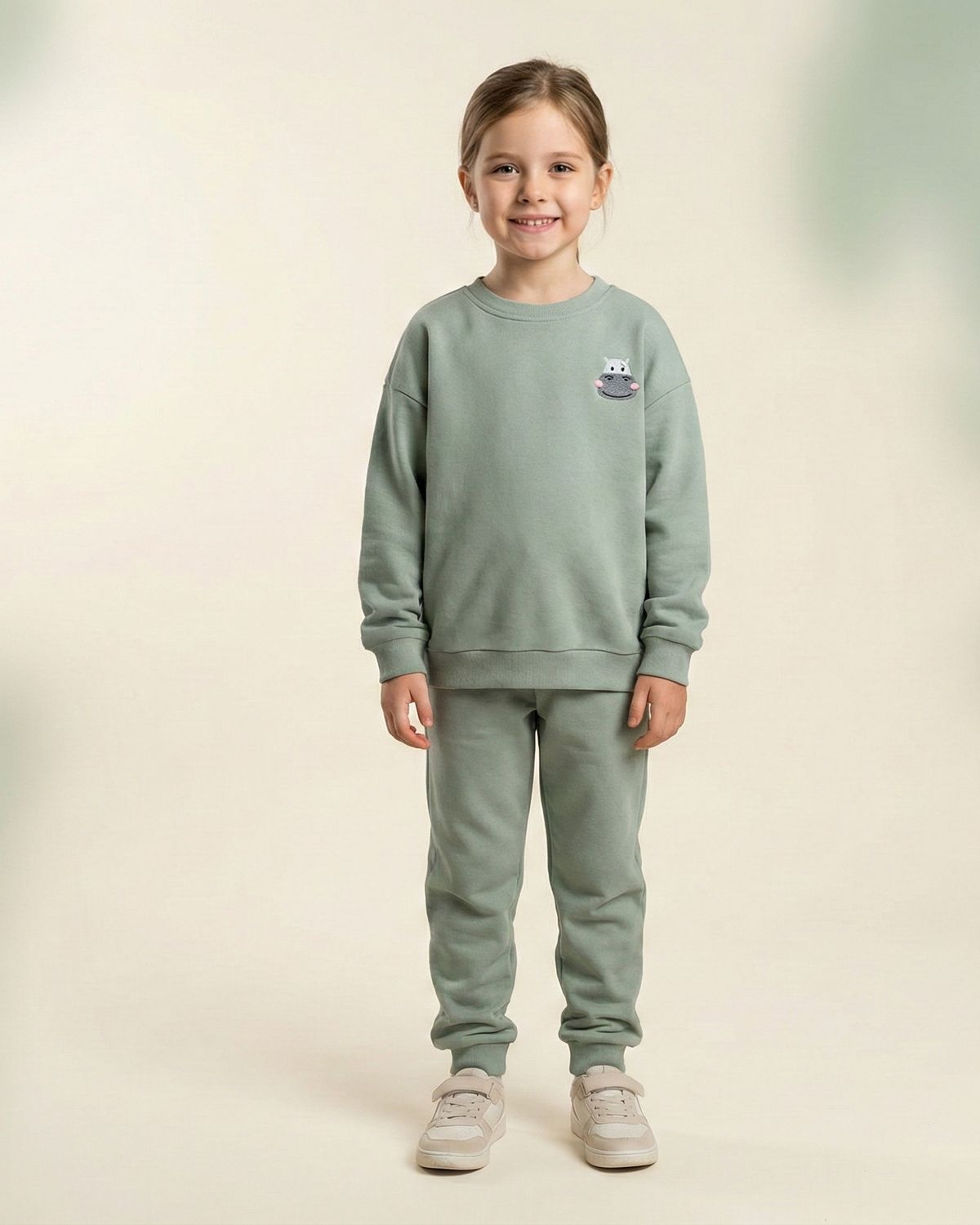 Bawełniany Komplet Dresowy z Haftem Hipcia