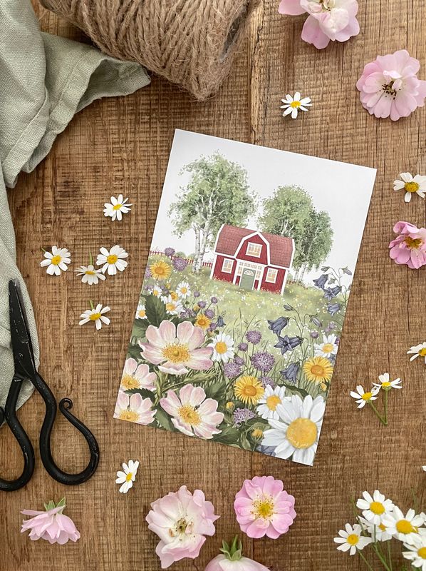 Postkarte "Sommerwiese" - Schwedenhaus