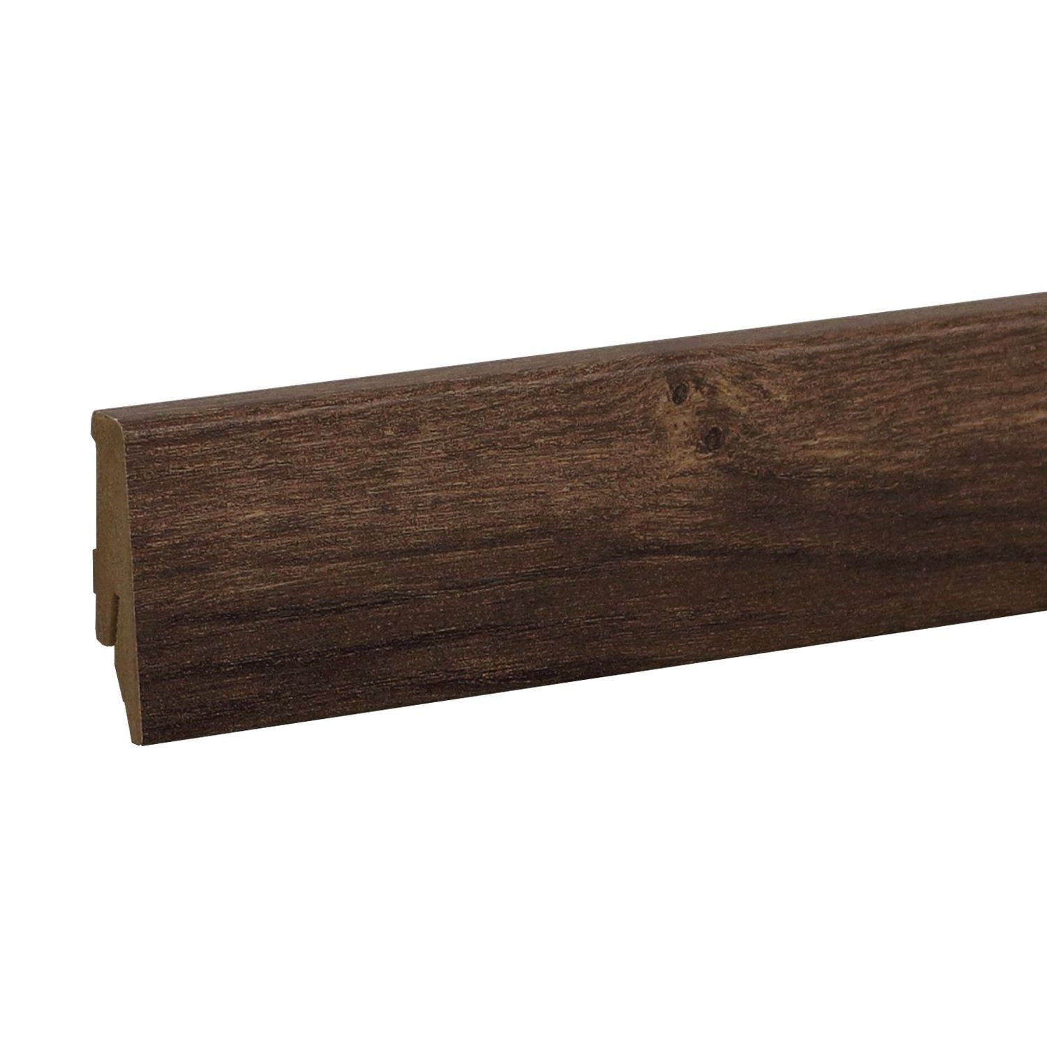Sockelleiste in dunkelbrauner Holzoptik