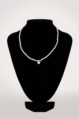 Szív rizsszem - édesvízi igazgyöngy nyaklánc Szív rizsszem - édesvízi igazgyöngy nyaklánc