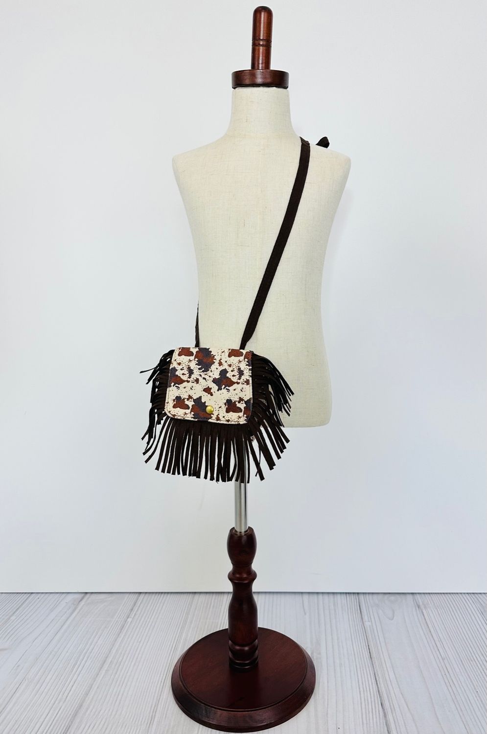 Girls Cowhide Fringe Purse