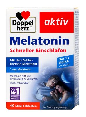 Doppelherz褪黑素1mg快速助眠高劑量 Melatonin Schneller Einschlafen hochdosiert,40毫克