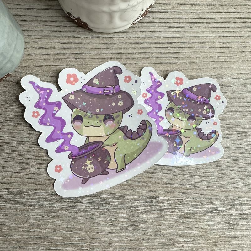 Dino Magier Sticker Glitzer Laminierung