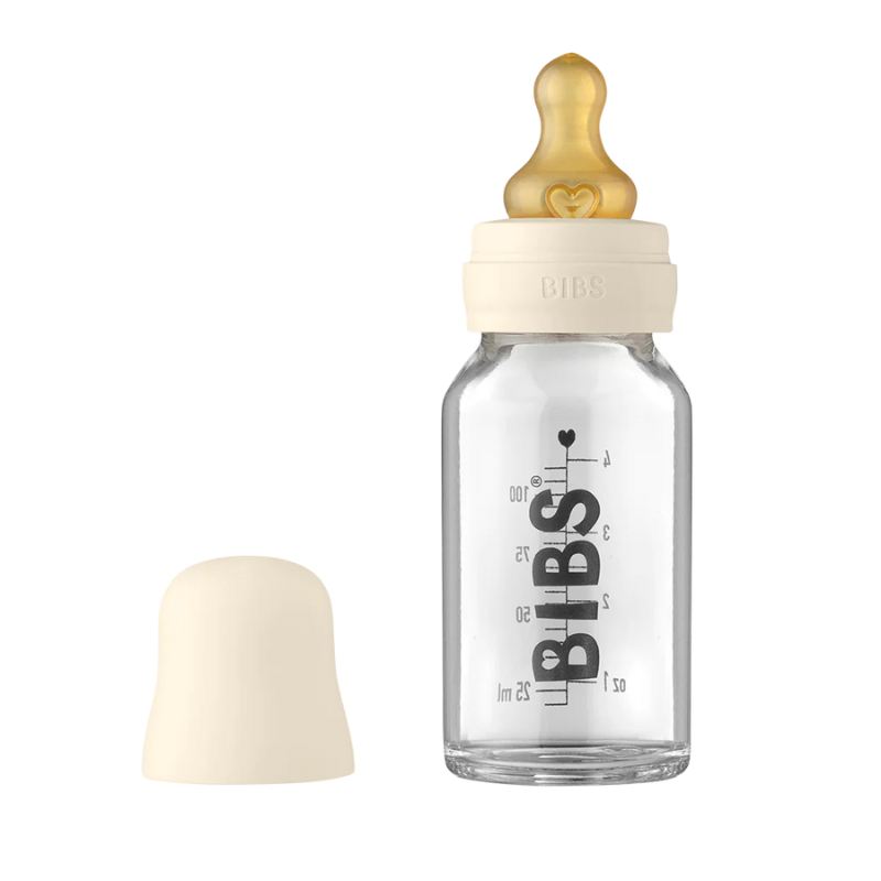 Bibs Baby Glass Bottle Complete Set Ivory, Size: 110ml