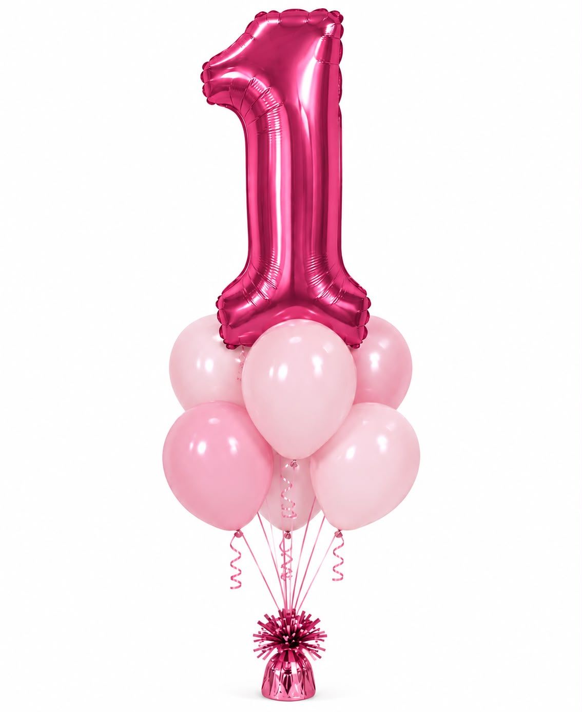 Number Balloon and Latex Balloon Bunch - Pink Number Balloon and Latex Balloon Bunch - Pink