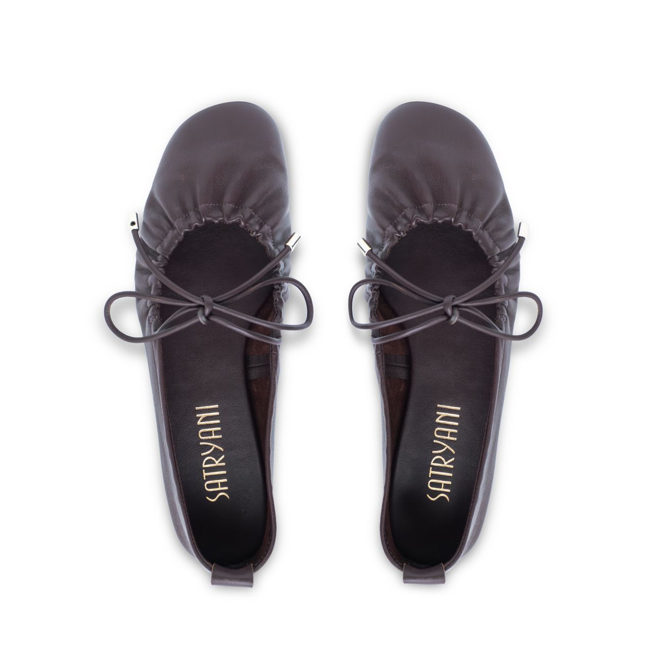 Naples Flat Aubergine Leather