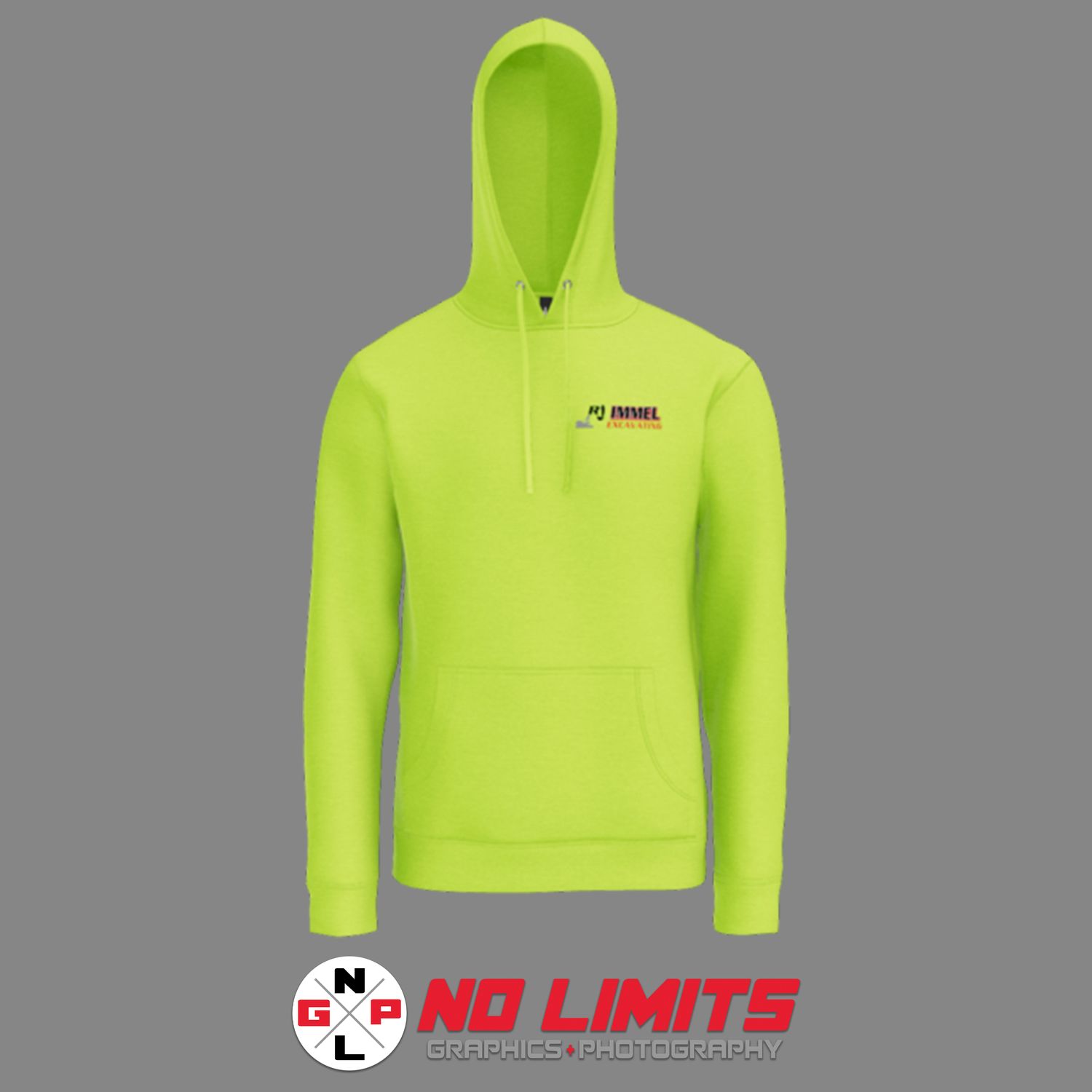 DOUBLE SIDED RJ IMMEL EXCAVATING DISTRICT HOODIE