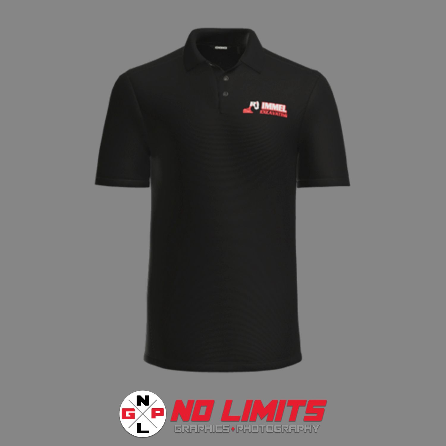 EMBROIDERED RJ IMMEL EXCAVATING OGIO CODE STRETCH POLO