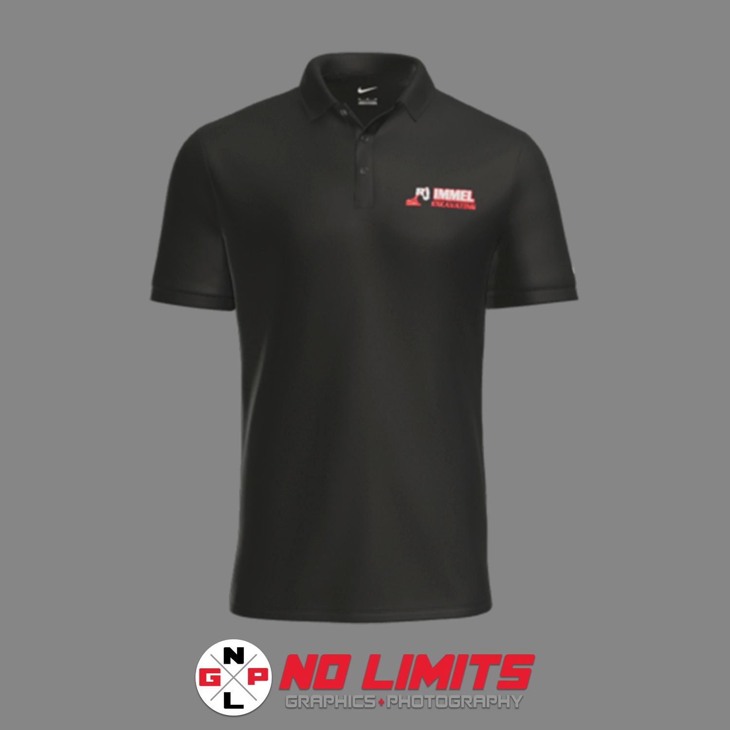 EMBROIDERED RJ IMMEL EXCAVATING NIKE DRIFIT POLO