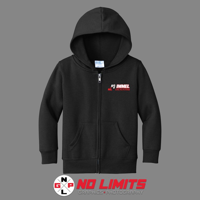 RJ IMMEL EXCAVATING PORT &amp; CO TODDLER FULL ZIP HOODIE