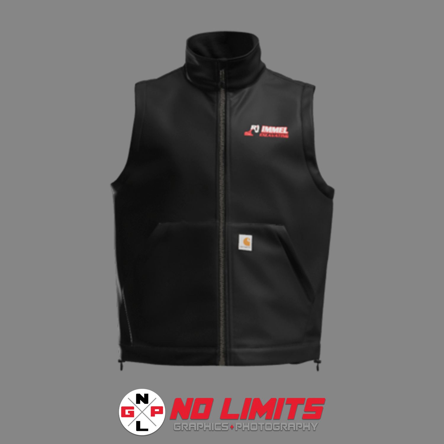 EMBROIDERED RJ IMMEL EXCAVATING CARHARTT RAIN DEFENDER SOFT SHELL VEST