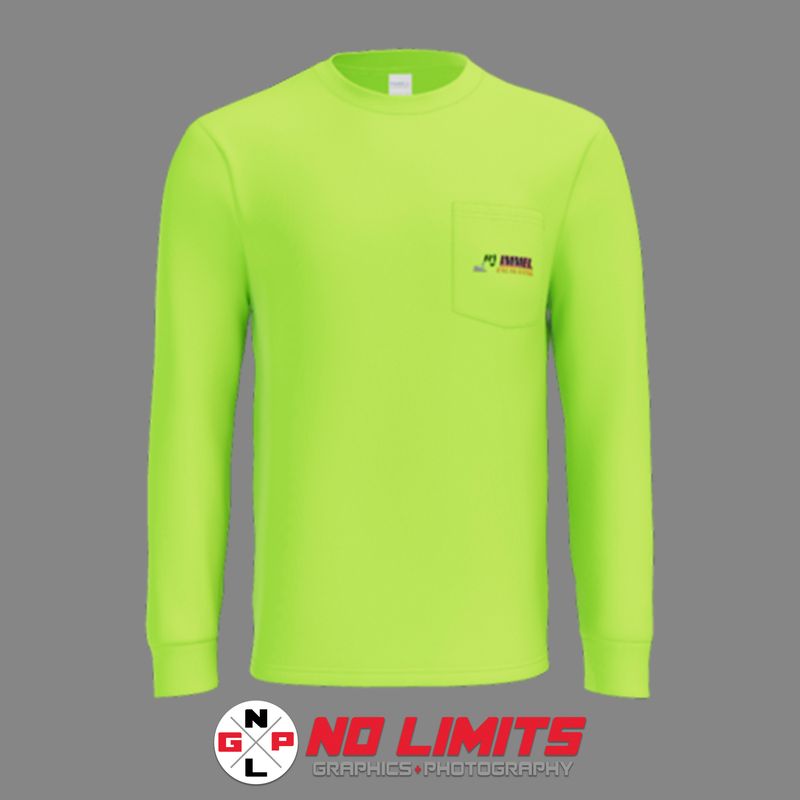 DOUBLE SIDED RJ IMMEL EXCAVATING PORT &amp; CO POCKET LONG SLEEVE