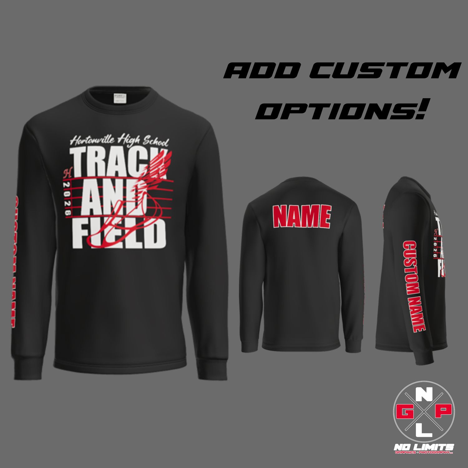 HHS Track and Field Flying Shoe Cotton Long Sleeve
