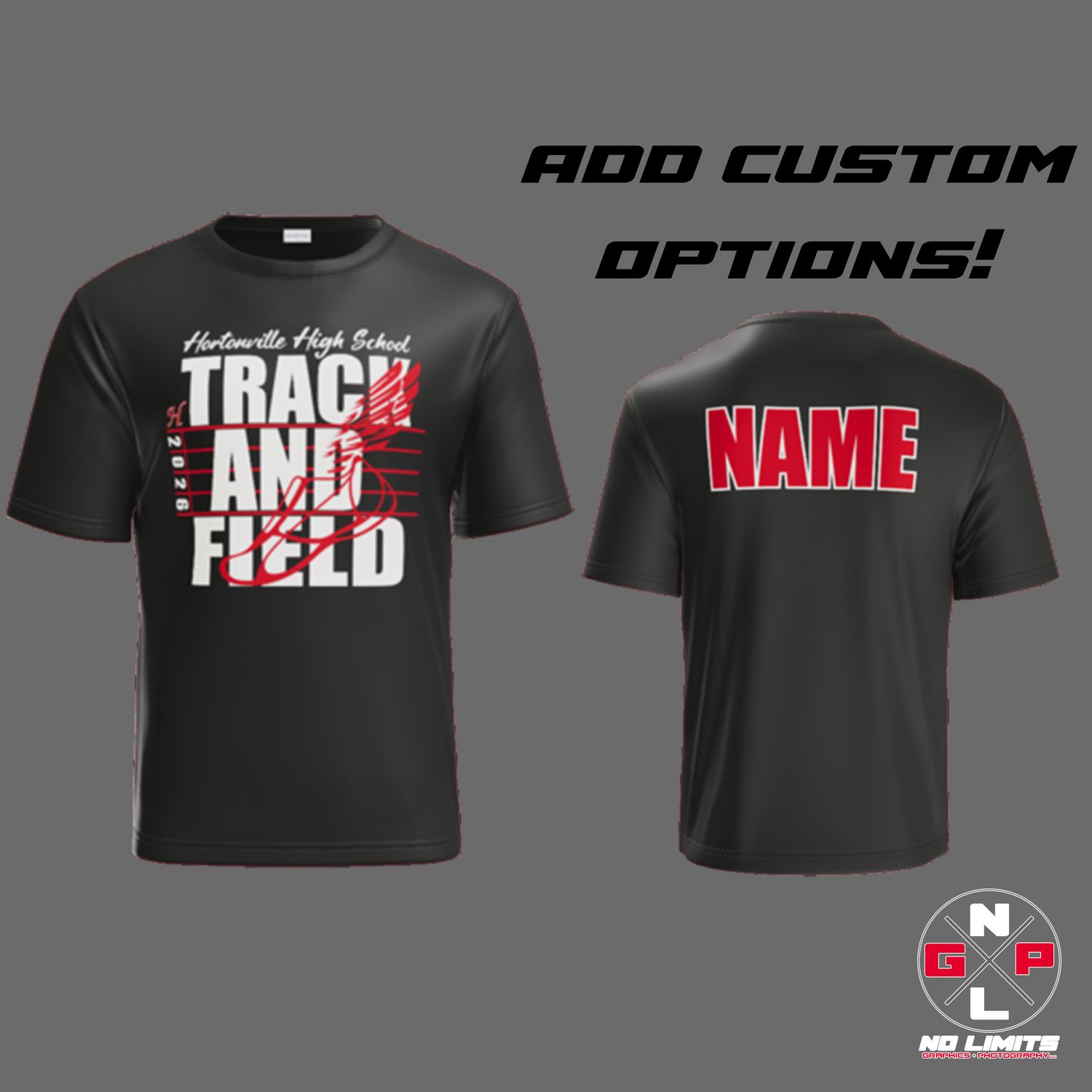HHS Track and Field Flying Shoe Poly T-Shirt