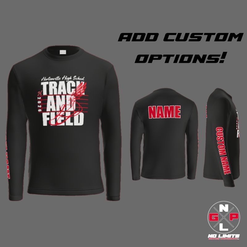 HHS Track and Field Flying Shoe Poly Long Sleeve